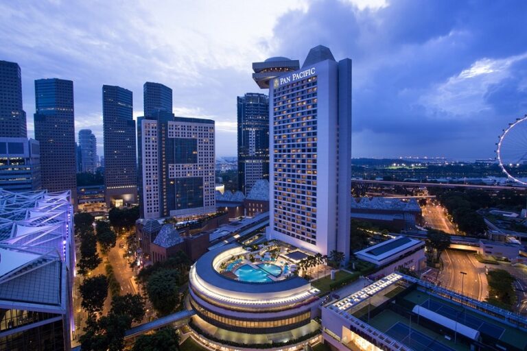 Hotel Facade-Night-Pan Pacific Singapore