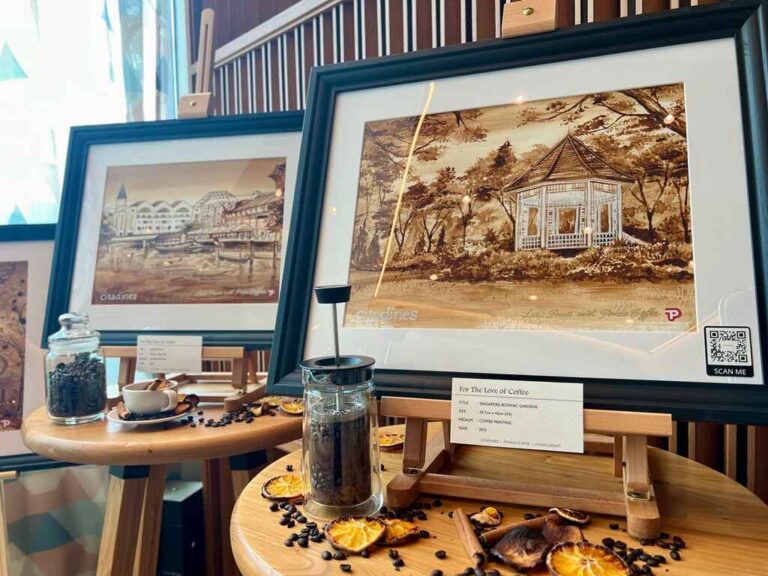 Citadines in Singapore - coffee artwork exhibit